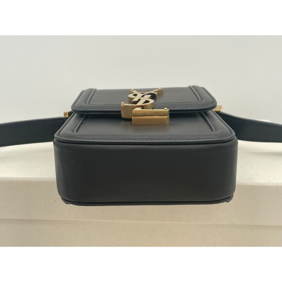 $2100 SAINT LAURENT YSL BLACK MINI UNISEX LEATHER PHONE BAG AUTHENTIC! - Picture 12 of 16